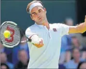  ?? REUTERS ?? Roger Federer wears a new logo as he plays Dusan Lajovic.