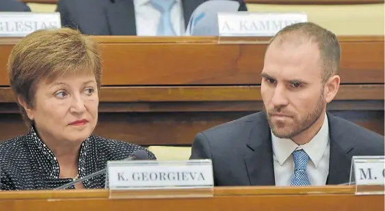  ??  ?? Una relación que empieza. Después de los encuentros entre Martín Guzmán y Kristalina Georgieva, ahora llega el turno de los técnicos.