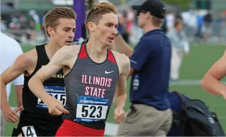  ?? Photo: CONTRIBUTE­D ?? HARD YARDS: Toowoomba 1500-metre runner Jack Anstey competing for Illinois State University at an NCAA track meeting in the USA.