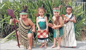  ??  ?? Children at Te Kohanga Reo O Nga Puawai, from left, Atolo Veikoso, Jada Taoho, Jack Wickens and Sanimata Veikoso.