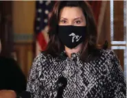  ?? MICHIGAN OFFICE OF THE GOVERNOR VIA AP ?? Gov. Gretchen Whitmer addresses the state during a speech in Lansing on Dec. 18.