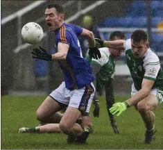  ??  ?? Wicklow’s Paddy Byrne comes under pressure.