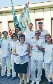  ??  ?? La protesta I dipendenti della Maugeri di Lumezzane