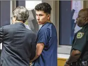 ?? LANNIS WATERS / THE PALM BEACH POST ?? Olympic Heights student Jose Calderon appears in court and faces charges under the Marjory Stoneman Douglas High School Public Safety Act.