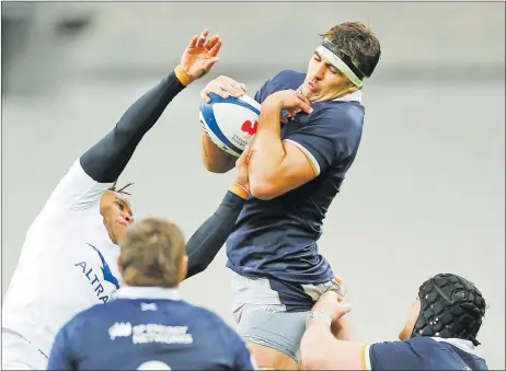  ?? Picture: REUTERS ?? Scotland’s Sam Skinner in action their Six Nations Championsh­ip match against France at the Stade de France, in Saint-Denis, France.