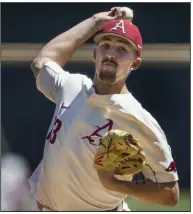  ?? (NWA Democrat-Gazette/Ben Goff) ?? Arkansas sophomore pitchers Connor Noland (above) and Patrick Wicklander will open the season as the team’s top starters, said Razorbacks Coach Dave Van Horn.