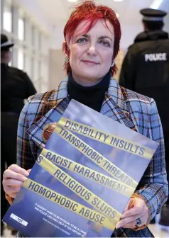  ??  ?? Agenda: Angela Constance MSP at a police event