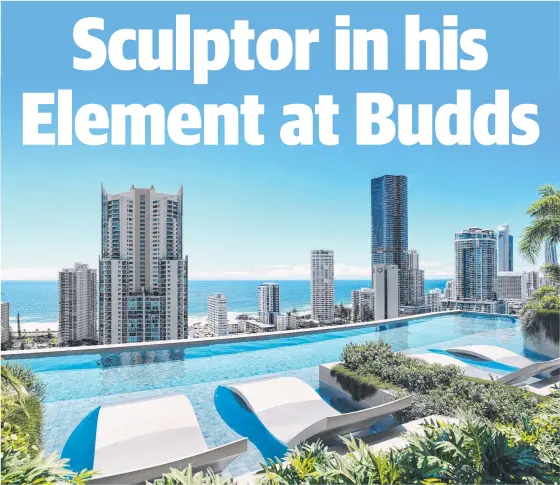  ?? ?? Liam Hardy, with wife Yvette, below, has teamed with developer Mcnab to create a 22-storey tower at Budds Beach, which the couple plans to live in. The sculptor is intent on putting his touch to the project, with plans for a sculpture for its foyer.