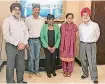  ?? [PHOTO PROVIDED] ?? Harjinder Singh, Sonny Singh, Carla Hinton, Indira Singh and her husband, Sarbjit “Sabi” Singh, pose for a photo on Nov. 5 at the Sikh Gurdwara of Oklahoma.