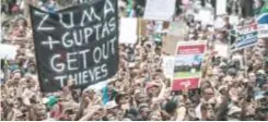  ??  ?? A tide of opinion rose against the Gupta family's influence in South Africa