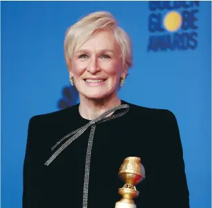  ?? (Allen J. Schaben/Los Angeles Times/TNS) ?? GLENN CLOSE backstage at the 76th Annual Golden Globes in Beverly Hills, California, last month.