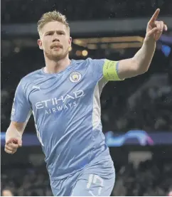  ?? ?? Kevin De Bruyne celebrates after scoring for Manchester City