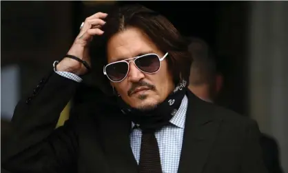  ?? Photograph: Facundo Arrizabala­ga/EPA ?? Johnny Depp outside the Royal Courts of Justice in London during the hearing.