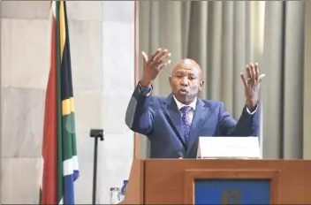  ?? PHOTO: THOBILE MATHONSI ?? South African Reserve Bank Governor Lesetja Kganyago announces the repo rate decision following the meeting of the monetary policy committee in Pretoria.