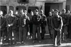  ??  ?? The British Battalion of the XV Internatio­nal Brigade in Spain during the civil war, circa 1937. Photograph: Express/Getty Images