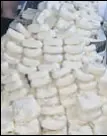  ??  ?? Paneer seized from a dairy in Nabha.