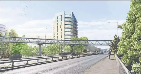  ??  ?? How the 16-storey developmen­t could look from Ashford Internatio­nal station