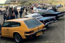  ??  ?? Classics as far as the eye can see at Brooklands’ biggest New Year’s Day meeting to date