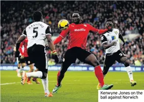  ??  ?? Kenwyne Jones on the ball against Norwich