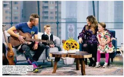  ??  ?? ‘Coldplay’ frontman Chris Martin as a guest on ‘The Kelly Clarkson Show.’