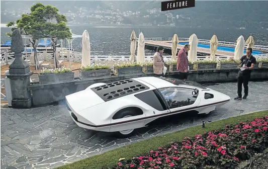  ?? Pictures: Supplied ?? Above, a 1970 Ferrari 512 S Modulo off-set by the majestic Lake Como while left, Los Angeles-based venture capitalist Phillip Sarofim displays his 1965 Vivant 77.