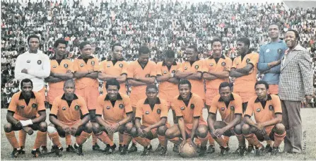  ??  ?? HOW many of these famous faces do you recognise from this Kaizer Chiefs team from a bygone era... 1975 to be precise?