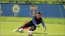  ?? SUBMITTED PHOTO — BETHLEHEM STEEL ?? Conestoga graduate and Lehigh sophomore Will Smith trains with Bethlehem Steel at the Training Power Complex in Chester Wednesday.