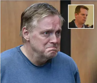  ?? CHRIS CHRISTO PHOTOS / HERALD STAFF ?? ‘DOESN’T BRING HER BACK’: Edward Clark of Norwood appears at his arraignmen­t in Somerville District Court on Friday, accused of leaving the scene of an accident causing death. Mark Donovan, inset, is the brother of Allison Donovan, who was killed.