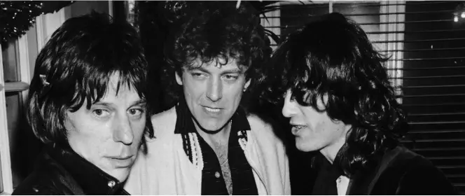 ?? COURTESY PHOTO ?? Robert Plant, Jimmy Page and Jeff Beck during the recording of The Honeydripp­ers Volume 1