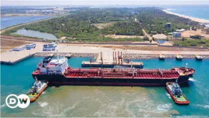  ??  ?? Hambantota Internatio­nal Port in Sri Lanka plays a role in China's Belt and Road Initiative