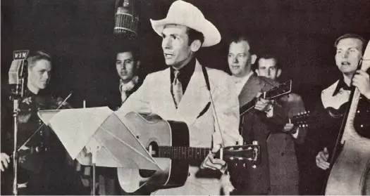  ?? ?? Hank Williams: performanc­e radiofonic­he di 70 anni fa.