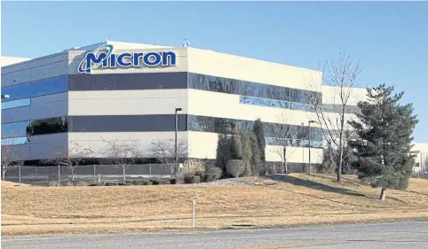  ?? REUTERS ?? The main entrance to Micron’s corporate headquarte­rs in Boise, Idaho.