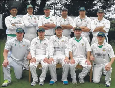  ??  ?? Ashford Town Cricket Club, who have won promotion for the second successive season. From left, back: Mohsin Raza, Craig De Vaal, Simon Taylor, Ben Ealham, Jack Richardson, Darren Cooper; Front: Ethan Collett, David Foad, Liam Tegg, Craig Buckham, Luke...