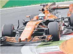  ??  ?? File photo of McLaren’s Fernando Alonso during practice round for the Italian Grand Prix at Monza in Italy. — Reuters photo