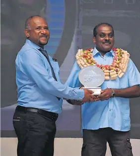  ?? Picture: REINAL CHAND ?? Ashok Kumar is one of the 10 dedicated staff, Fiji Airports awarded in its recent 25th anniversar­y celebratio­ns for their loyalty, dedication and sheer commitment to the company ever since it started operations on April 12, 1999.