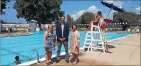  ?? SUBMITTED PHOTO ?? The Boyertown YMCA has completed the final phase of a two-year renovation project. Pictured: Kim Slonaker, Craig Colistra, and Jayna Miller at the Boyertown Community Pool.