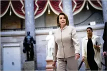  ?? ERIN SCHAFF / THE NEW YORK TIMES ?? Democrat Nancy Pelosi, who’s expected to become Speaker of the House today, said there would be rapid passage of legislatio­n to re-open the government — but without White House approval, the Senate appears unlikely to consider it.