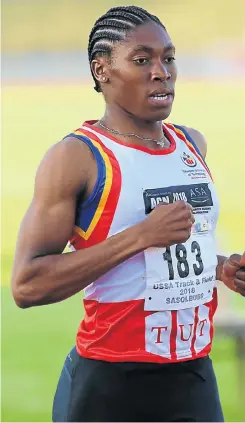  ?? Picture: Alaister Russell ?? Caster Semenya, seen in action this week, has run into a new storm.