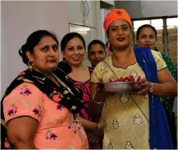  ?? Photo: ILISAPECI TUIVALE ?? Female members of the Sikh community during the Baisakhi celebratio­n at the Samabula Gurdwara in Suva.