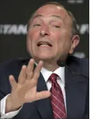  ?? Charles Krupa The Associated Press ?? NHL commission­er Gary Bettman says that a bubble system, similar to how the playoffs were conducted last season, is a non-starter for a full season.