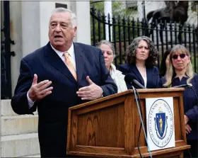  ?? NANCY LANE / BOSTON HERALD FILE ?? House Speaker Ronald Mariano and Senate President Karen Spilka said Wednesday they do not support a gas tax holiday but will find some other way to provide relief.