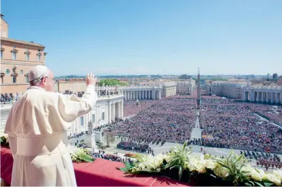  ?? FOTO REUTERS ?? El Papa arribará a Bogotá, Villavicen­cio, Medellín y Cartagena del 6 al 10 de septiembre. Según las autoridade­s eclesiásti­cas la visita tendrá como destino único nuestro país.