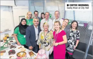  ??  ?? COFFEE MORNING: Sadiq Khan at City Hall