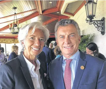  ?? ARCHIVO LA NUEVA. ?? del Fondo Monetario, Christine Lagarde, había ponderado la política económica de Mauricio Macri en su visita.