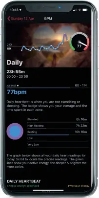  ??  ?? HeartWatch’s daily summaries give you plenty of detailed informatio­n to delve into to reveal your stats.