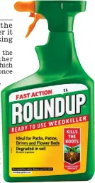  ??  ?? Risk: Roundup weedkiller