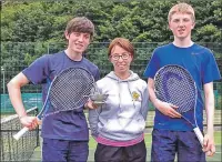  ??  ?? Senior schoolboy winner David MacPherson with Denise Gemmell and runner-up Rory Dowd.