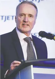  ?? JEFF MCINTOSH / THE CANADIAN PRESS FILES ?? “For the relatively low cost of $190 million ... years of effort to foster true competitio­n has been undone,”
WestJet CEO Ed Sims said of the Transat sale.