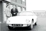  ??  ?? Colin Chapman presents Innes with a Lotus Elite road car, but money was never a priority for Ireland
