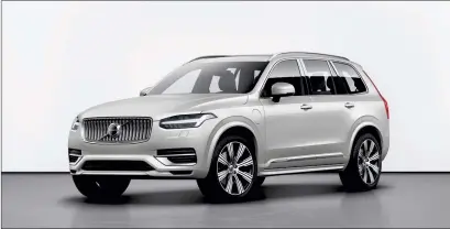  ??  ?? The 2021 Volvo XC90 Recharge T8 Inscriptio­n AVD SUV. Photo courtesy of Volvo Internet Media.